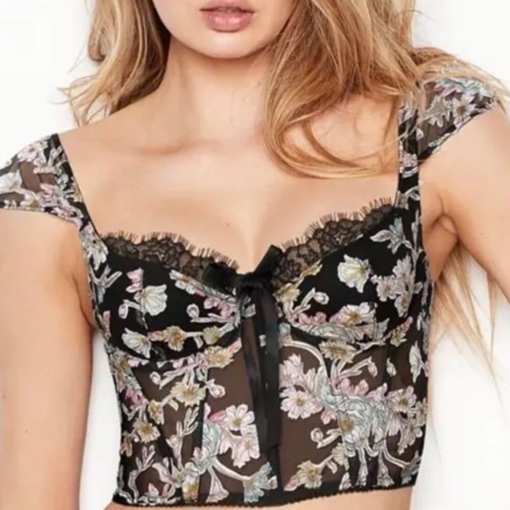 Victoria’s Secret Dream Angels floral lace corset top